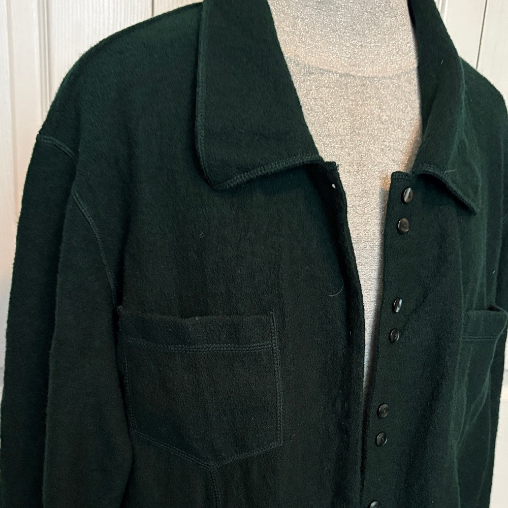 Unisex 100% Wool Dark Green Field Jacket Cardigan Terry Winter 18/20 Western